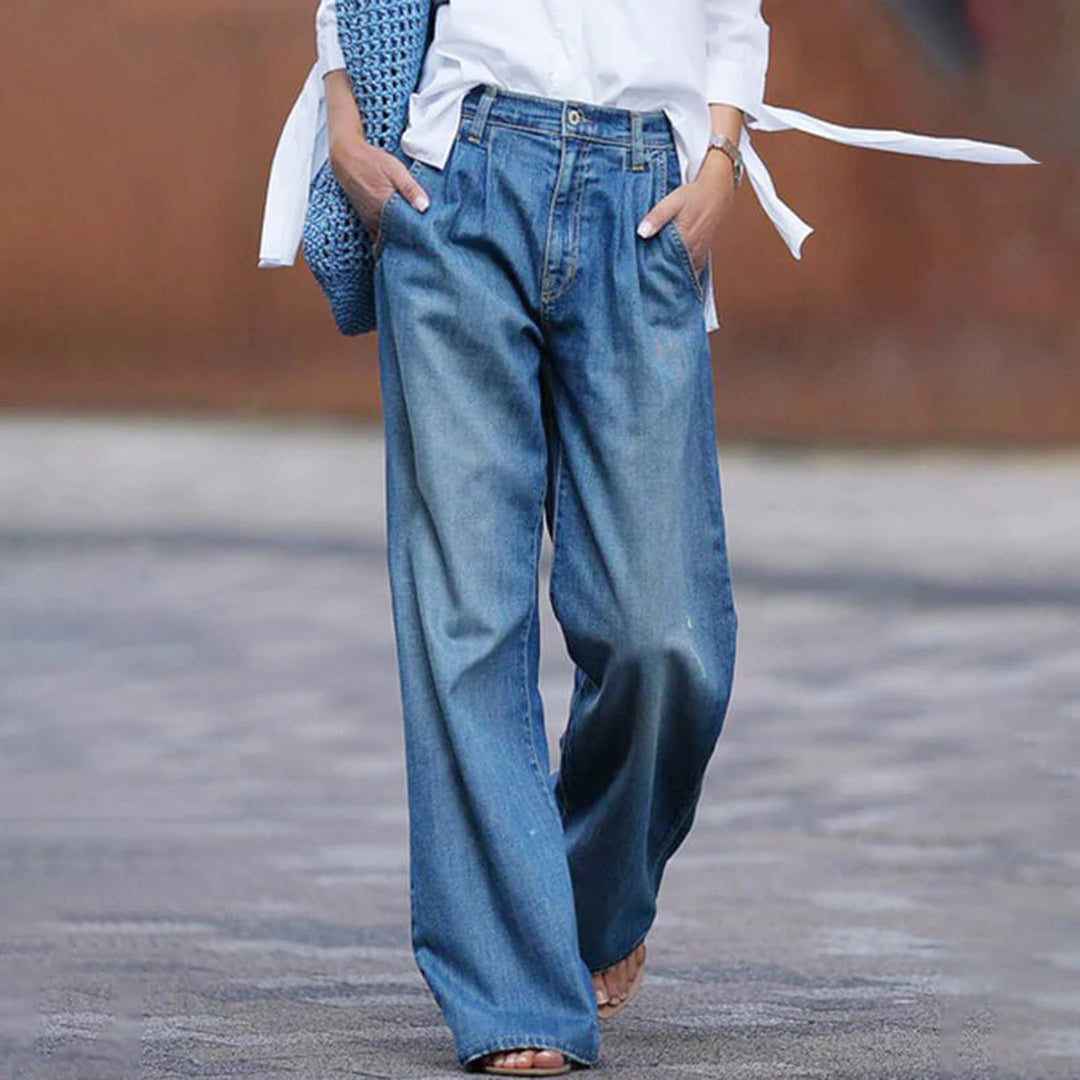 Women’s Wide-Leg Jeans – Relaxed Fit – Cotton Denim – Full Length – Everyday Wear