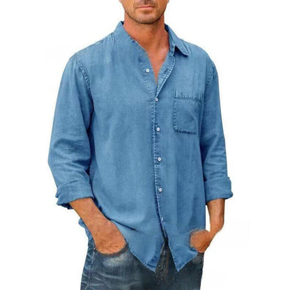 Men’s Casual Shirt – Relaxed Fit – Breathable Blend – Button-Down – Chest Pocket