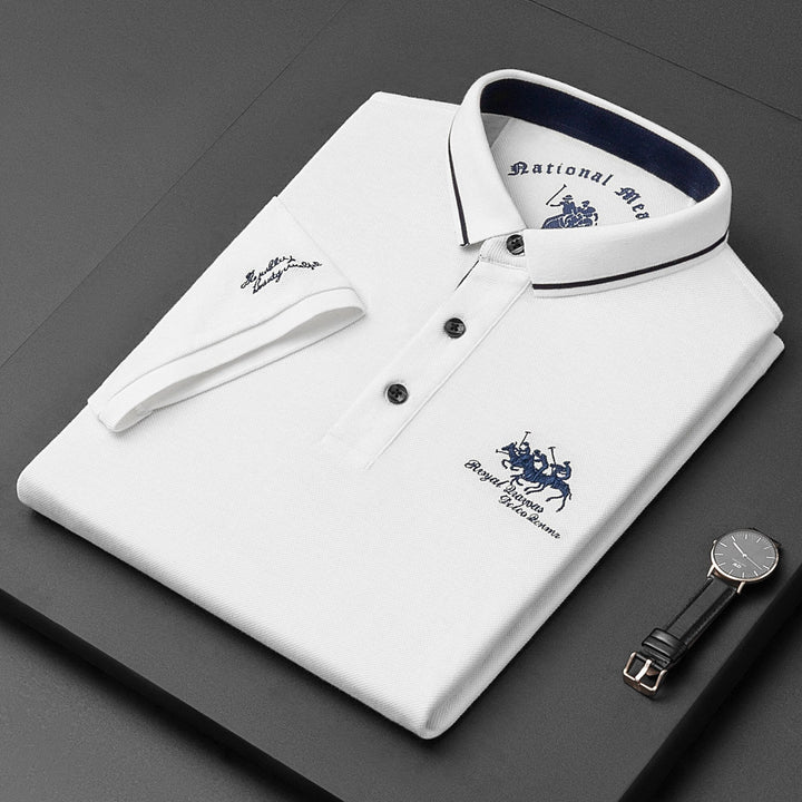 Men’s Polo Shirt – Soft Knit – Regular Fit – Embroidered Chest – Button Placket