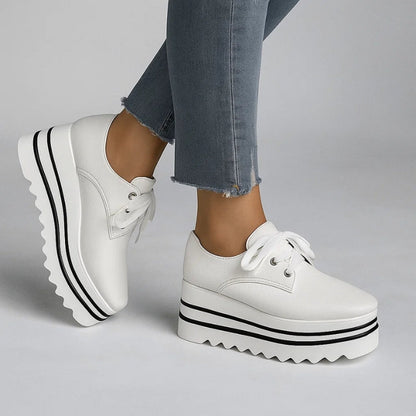Amelia Low-Top Platform Sneakers | Lace-Up Layered Sole Sneakers