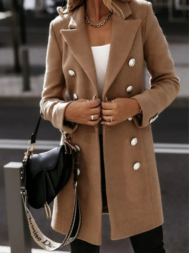 Women’s Blazer – Tailored Fit – Double-Breasted – Luxury Fabric – Mid-Length Formal Cut