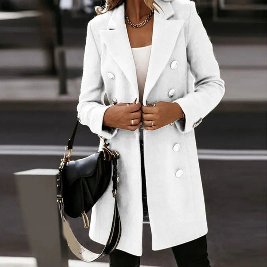 Women’s Blazer – Tailored Fit – Double-Breasted – Luxury Fabric – Mid-Length Formal Cut