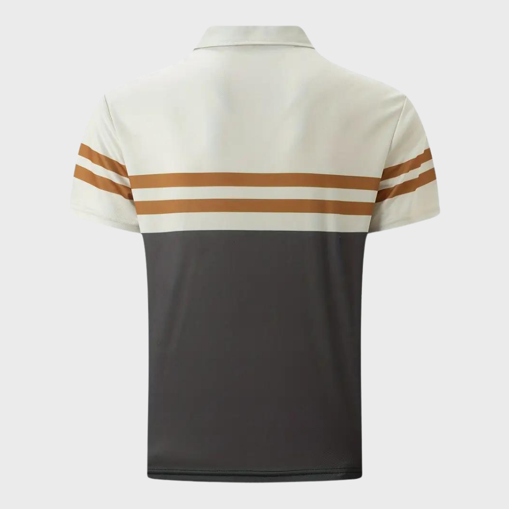 Men’s Polo Shirt – Slim Fit – Breathable Blend – Striped – Short Sleeve Casual Wear