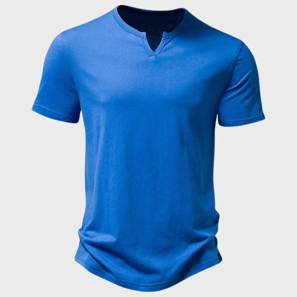 Men’s Henley T-Shirt – Soft Knit – Regular Fit – Short Sleeve Breathable Casual Wear