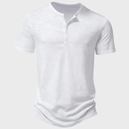 Men’s Henley T-Shirt – Soft Knit – Regular Fit – Short Sleeve Breathable Casual Wear