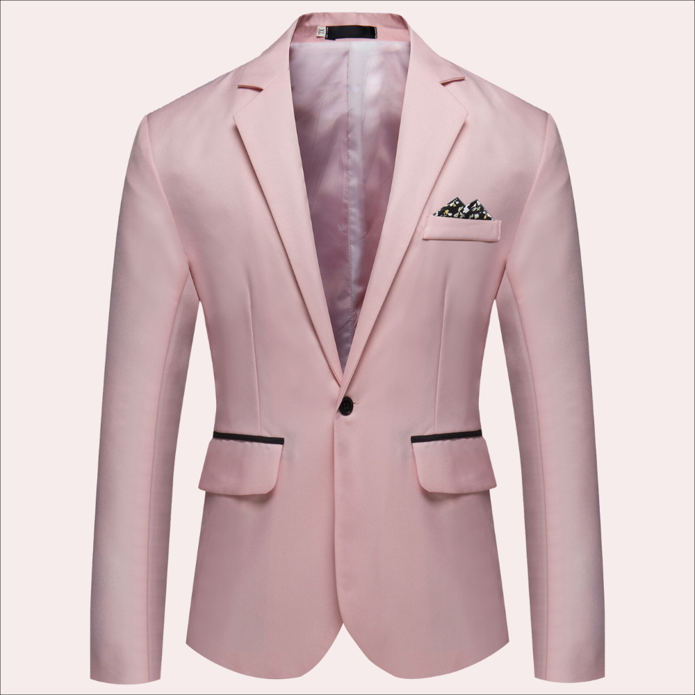 Sebastian Tailored Fit Blazer | Notched Lapel Button Closure Blazer