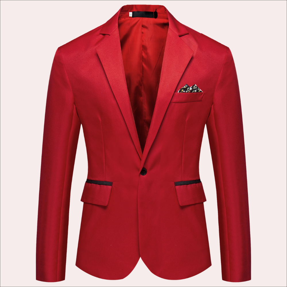 Sebastian Tailored Fit Blazer | Notched Lapel Button Closure Blazer