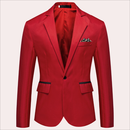 Sebastian Tailored Fit Blazer | Notched Lapel Button Closure Blazer