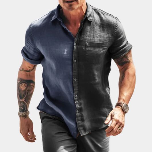 Men’s Casual Shirt – Breathable Blend – Relaxed Fit – Short Sleeve – Chest Pocket