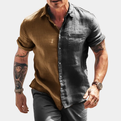 Men’s Casual Shirt – Breathable Blend – Relaxed Fit – Short Sleeve – Chest Pocket