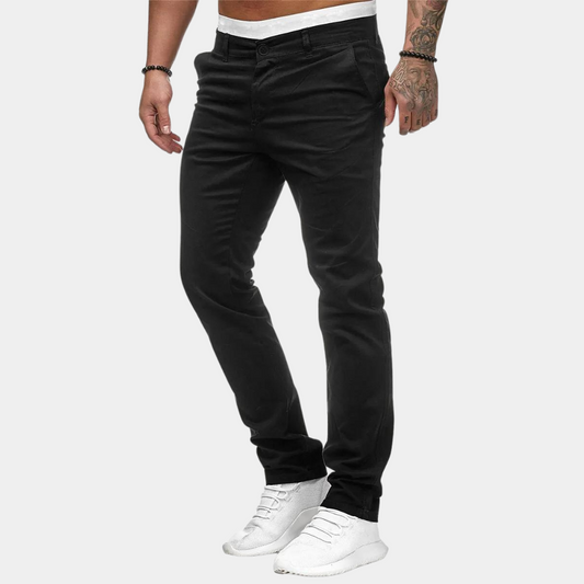 Men’s Casual Pants – Slim Fit – Cotton – Full Length Everyday Wear