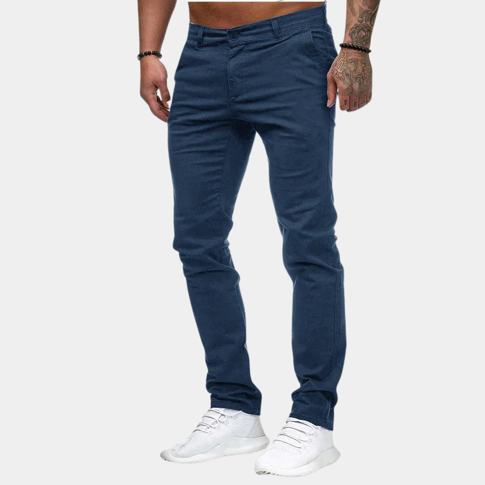 Men’s Casual Pants – Slim Fit – Cotton – Full Length Everyday Wear