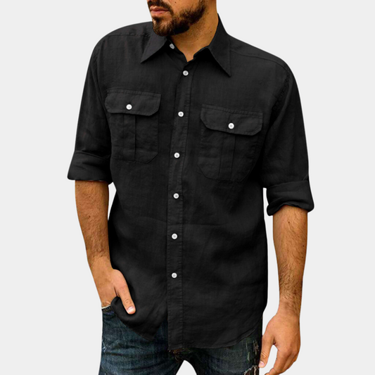 Men’s Classic Shirt – Breathable Blend – Regular Fit – Long Sleeve – Chest Pockets