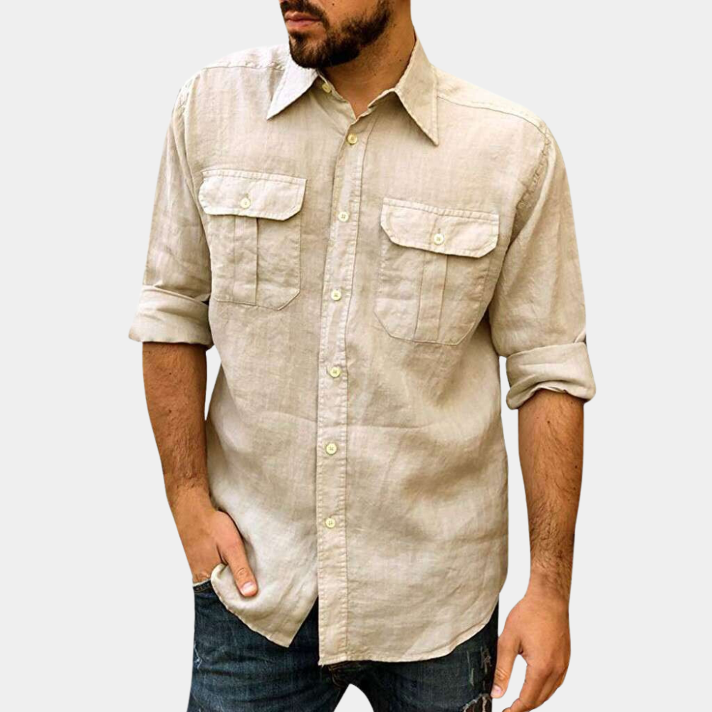 Men’s Classic Shirt – Breathable Blend – Regular Fit – Long Sleeve – Chest Pockets