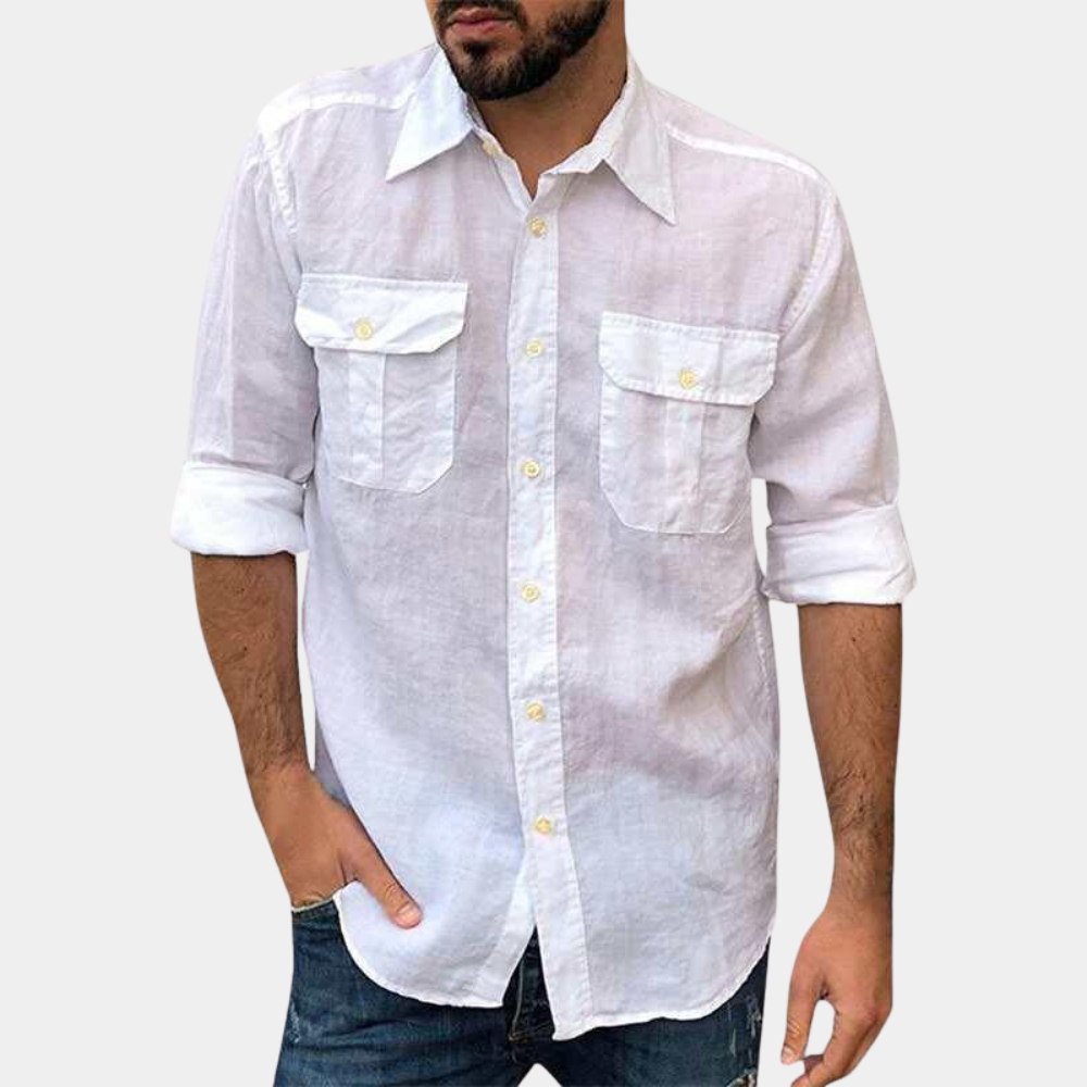Men’s Classic Shirt – Breathable Blend – Regular Fit – Long Sleeve – Chest Pockets