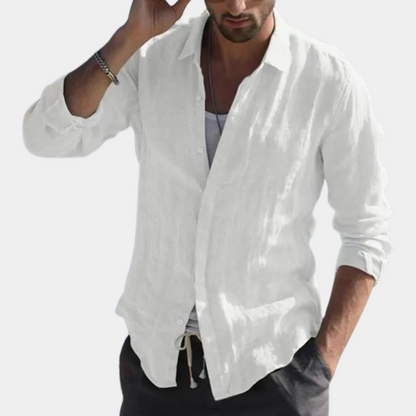 Men’s Button-Down Shirt – Relaxed Fit – Breathable Blend – Long Sleeve Casual Style