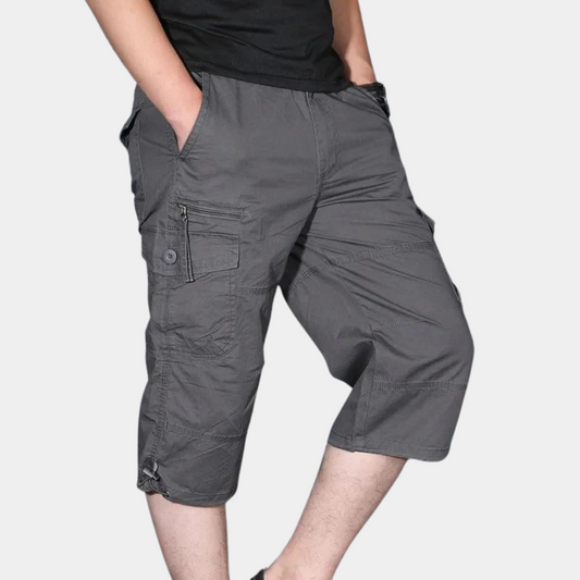 Men’s Cargo Pants – Three-Quarter Length – Relaxed Fit – Breathable Blend – Multi Pocket