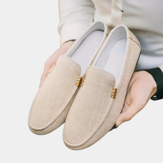 Men’s Loafers – Slip-On – Breathable Upper – Metal Accent – Streamlined Fit