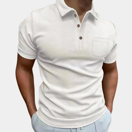 Men’s Polo Shirt – Slim Fit – Soft Knit – Chest Pocket – Short Sleeve Casual Style