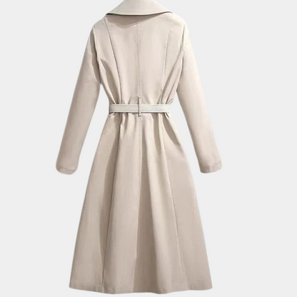 Francesca Belted Midi Coat | Double-Breasted Scarf Detail Coat