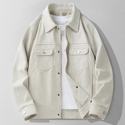 Sebastian Relaxed Fit Corduroy Jacket | Collared Button Front Jacket