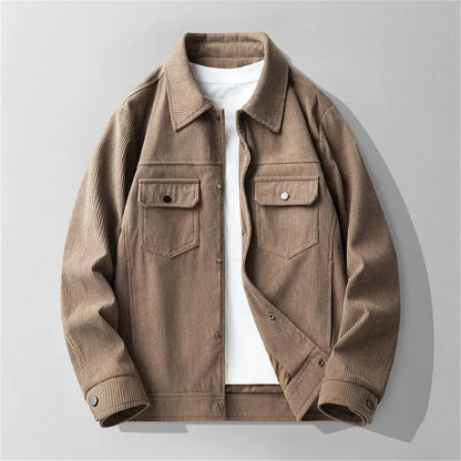Sebastian Relaxed Fit Corduroy Jacket | Collared Button Front Jacket