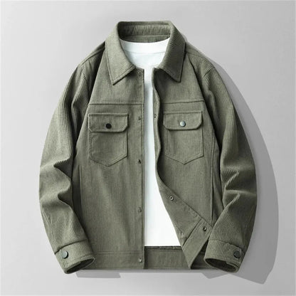 Sebastian Relaxed Fit Corduroy Jacket | Collared Button Front Jacket