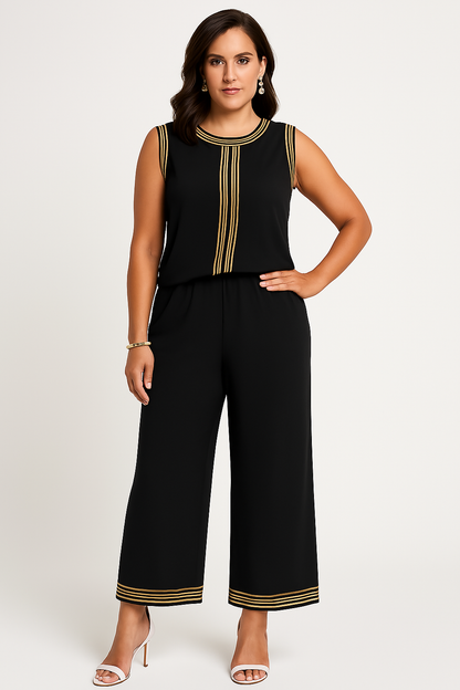 Women’s Top and Pants Set – Sleeveless – Relaxed Fit – Wide-Leg – Silky Lightweight