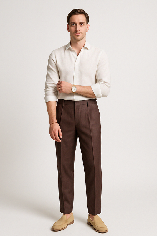 Men’s Tailored Trousers – Flat Front – Straight Leg Formal Fit
