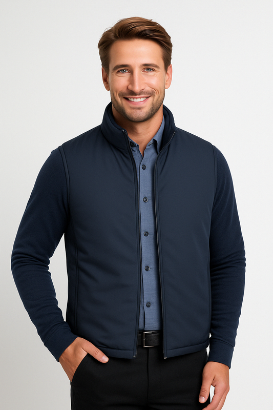 Men’s Puffer Vest – Slim Fit Quilted – Lightweight Insulated – High Collar