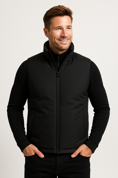 Men’s Puffer Vest – Slim Fit Quilted – Lightweight Insulated – High Collar