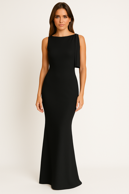 Women’s One-Shoulder Dress – Slim Fit – Satin Finish – Floor-Length Formal Gown