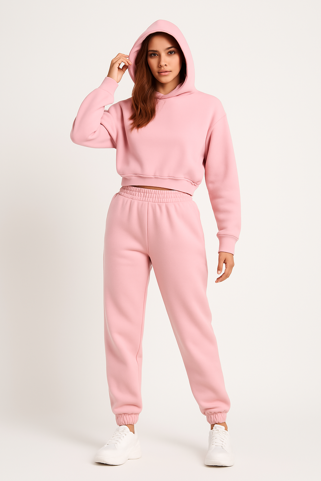 Women’s Hoodie and Pants Set – Soft Cotton – Relaxed Fit – Ribbed Cuffs – Athleisure