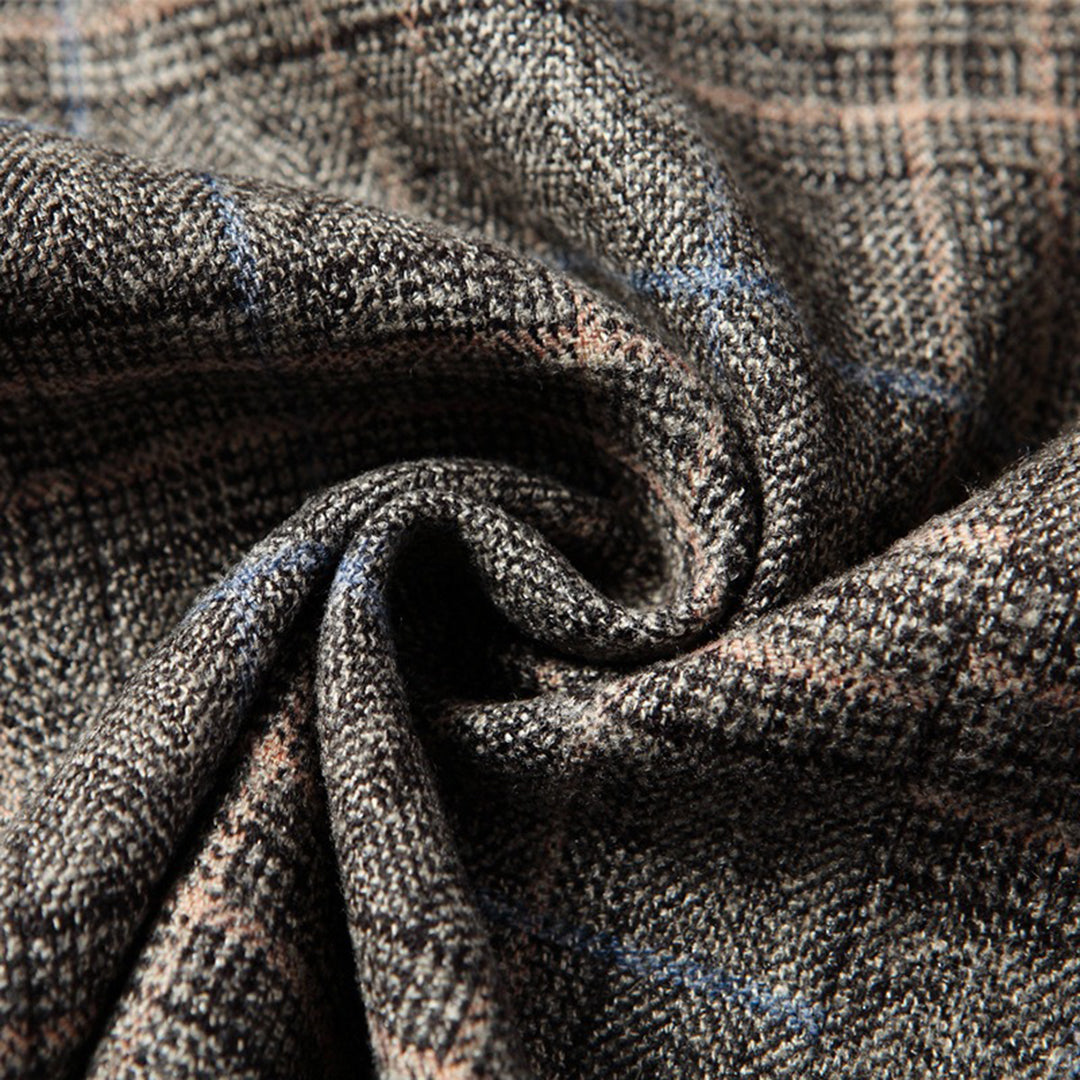 Men’s Blazer – Tailored Fit – Breathable Blend – Two-Button – Classic Plaid Pattern