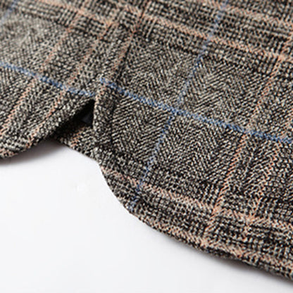 Men’s Blazer – Tailored Fit – Breathable Blend – Two-Button – Classic Plaid Pattern