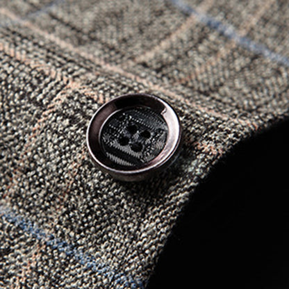 Men’s Blazer – Tailored Fit – Breathable Blend – Two-Button – Classic Plaid Pattern