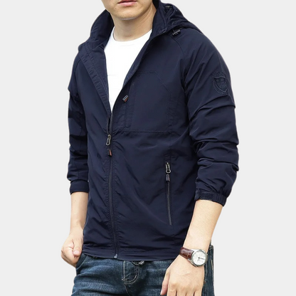 Men’s Jacket – Slim Fit – Water-Resistant – Stand Collar – Zipper Pockets – Casual Wear