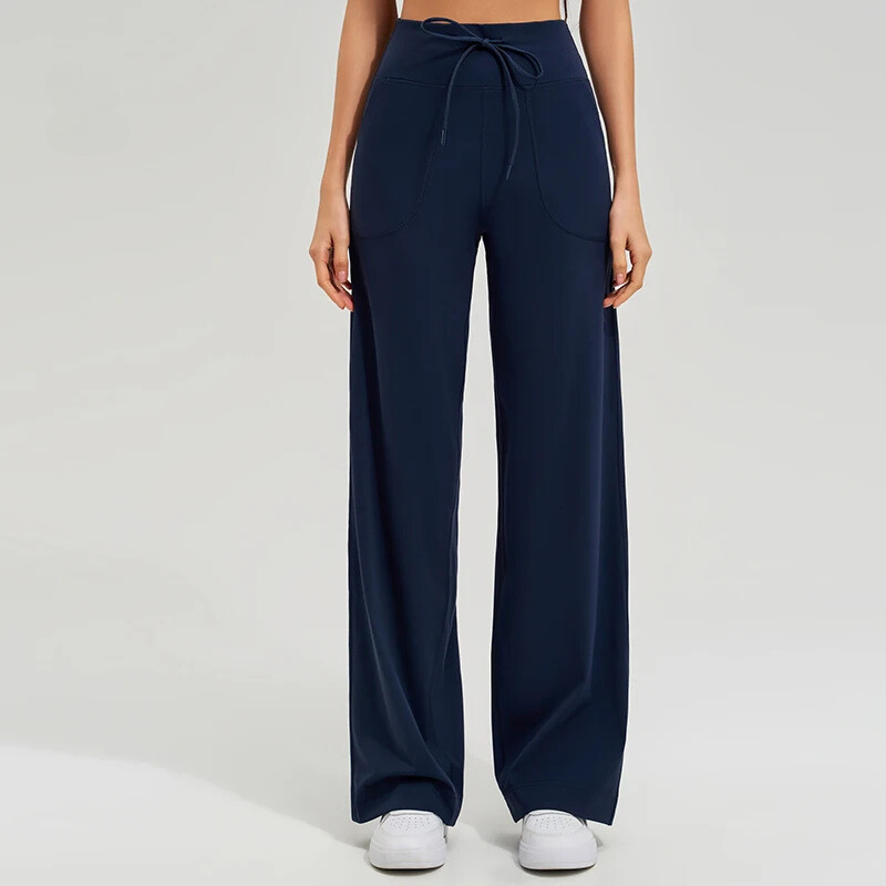 Isla High Rise Wide Leg Wide Leg Pants | Drawstring Waist Side Pockets Pants