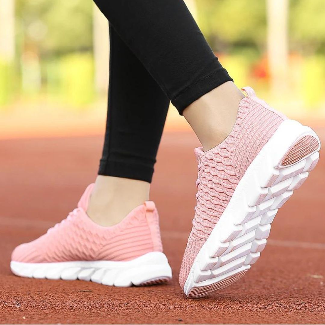 Women’s Sneakers – Knit Upper – Low Top – Breathable Fit – Memory Foam Cushioning