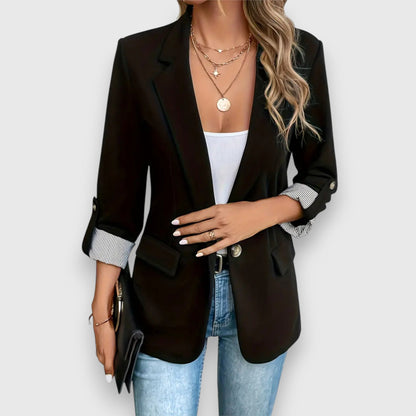 Lara Formal Single-Breasted Cotton Blazer