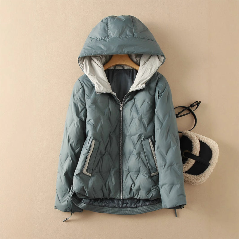 Isabella Hooded Puffer Jacket | Quilted Relaxed Fit Jacket