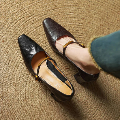 Mary Jane Standard Fit Heels | Strap Block Heel