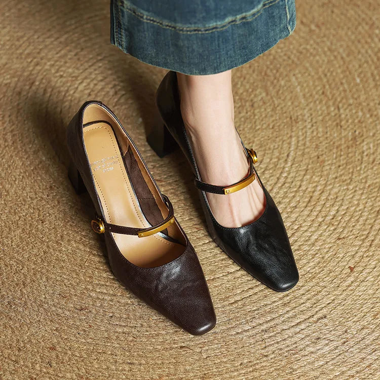 Mary Jane Standard Fit Heels | Strap Block Heel