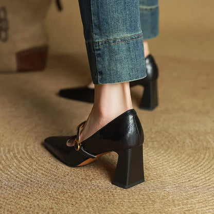 Mary Jane Standard Fit Heels | Strap Block Heel
