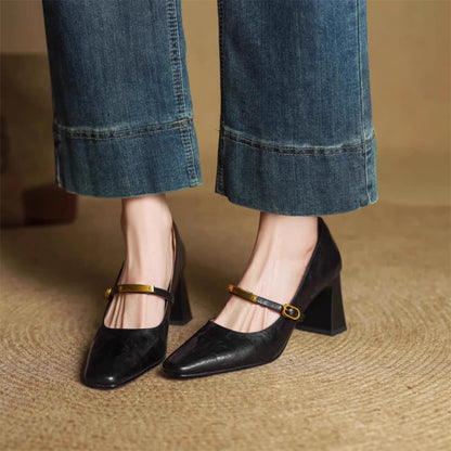 Mary Jane Standard Fit Heels | Strap Block Heel