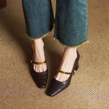 Mary Jane Standard Fit Heels | Strap Block Heel