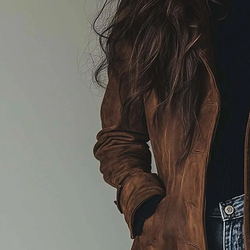 Isla Tailored Longline Coat | Button Front Wide Lapels Coat