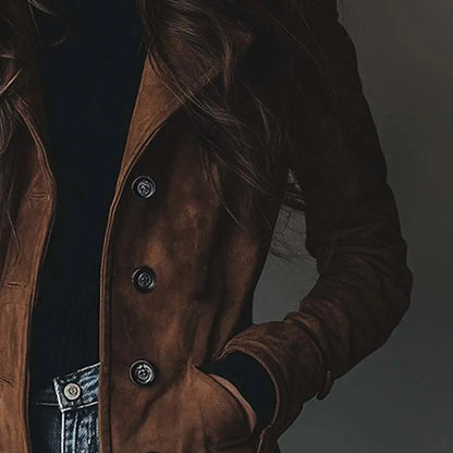 Isla Tailored Longline Coat | Button Front Wide Lapels Coat