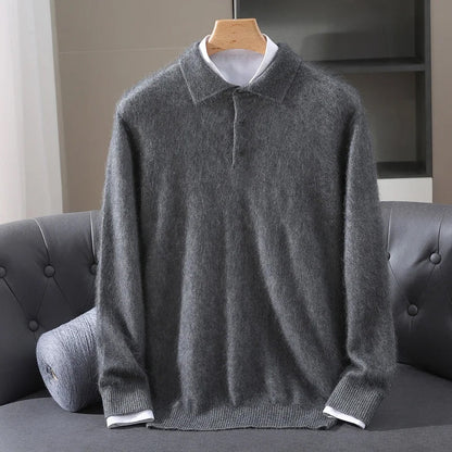 Jack Relaxed Fit Polo Sweater | Button Front Ribbed Trim Sweater