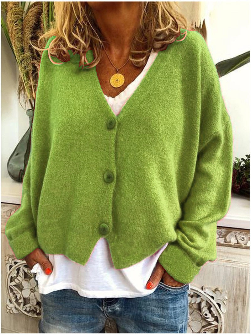 Women’s Cardigan – Soft Knit – Relaxed Fit – V-Neck – Button Front – Casual Layering